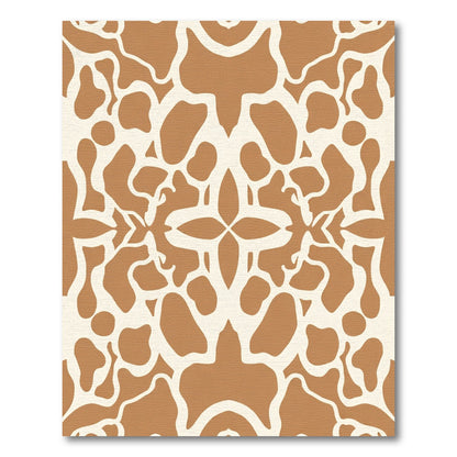 Brown White Organic Bloom Mandala Rug