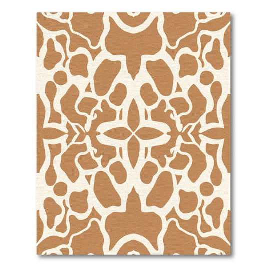 Brown White Organic Bloom Mandala Rug