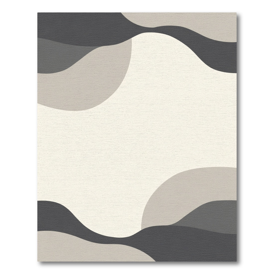 Abstract Gray Cream Color Block Rug