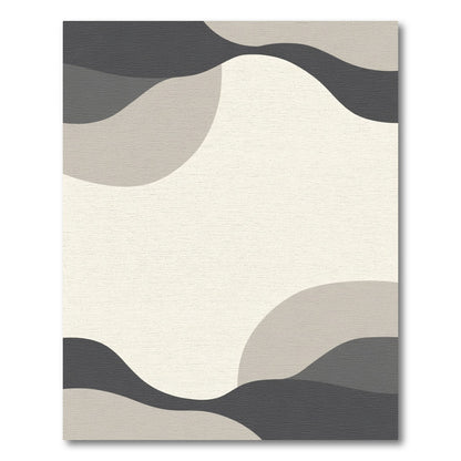 Abstract Gray Cream Color Block Rug