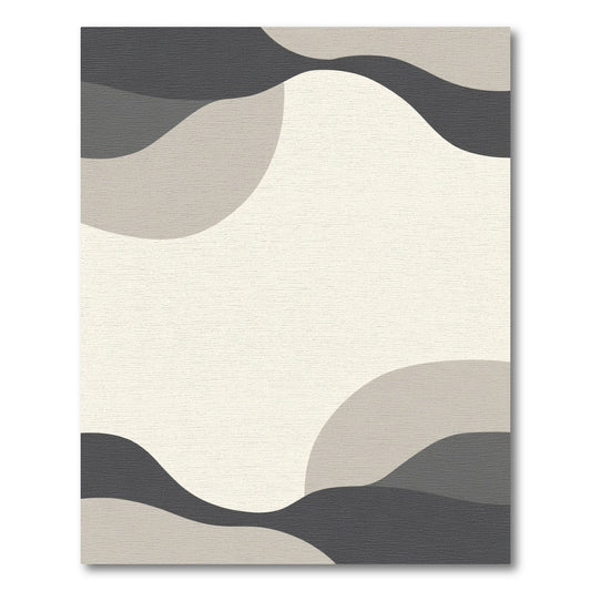 Abstract Gray Cream Color Block Rug