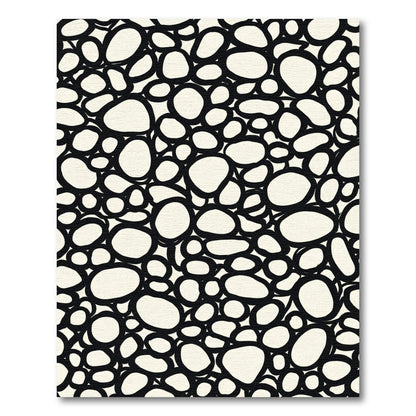 Monochromatic Pebble Cluster Organic Shape Rug