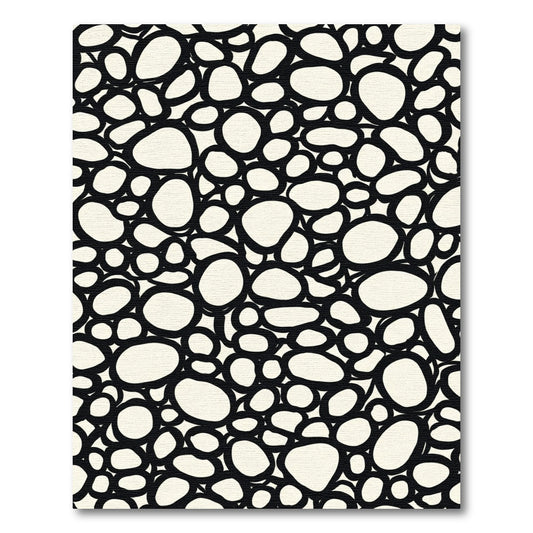 Monochromatic Pebble Cluster Organic Shape Rug