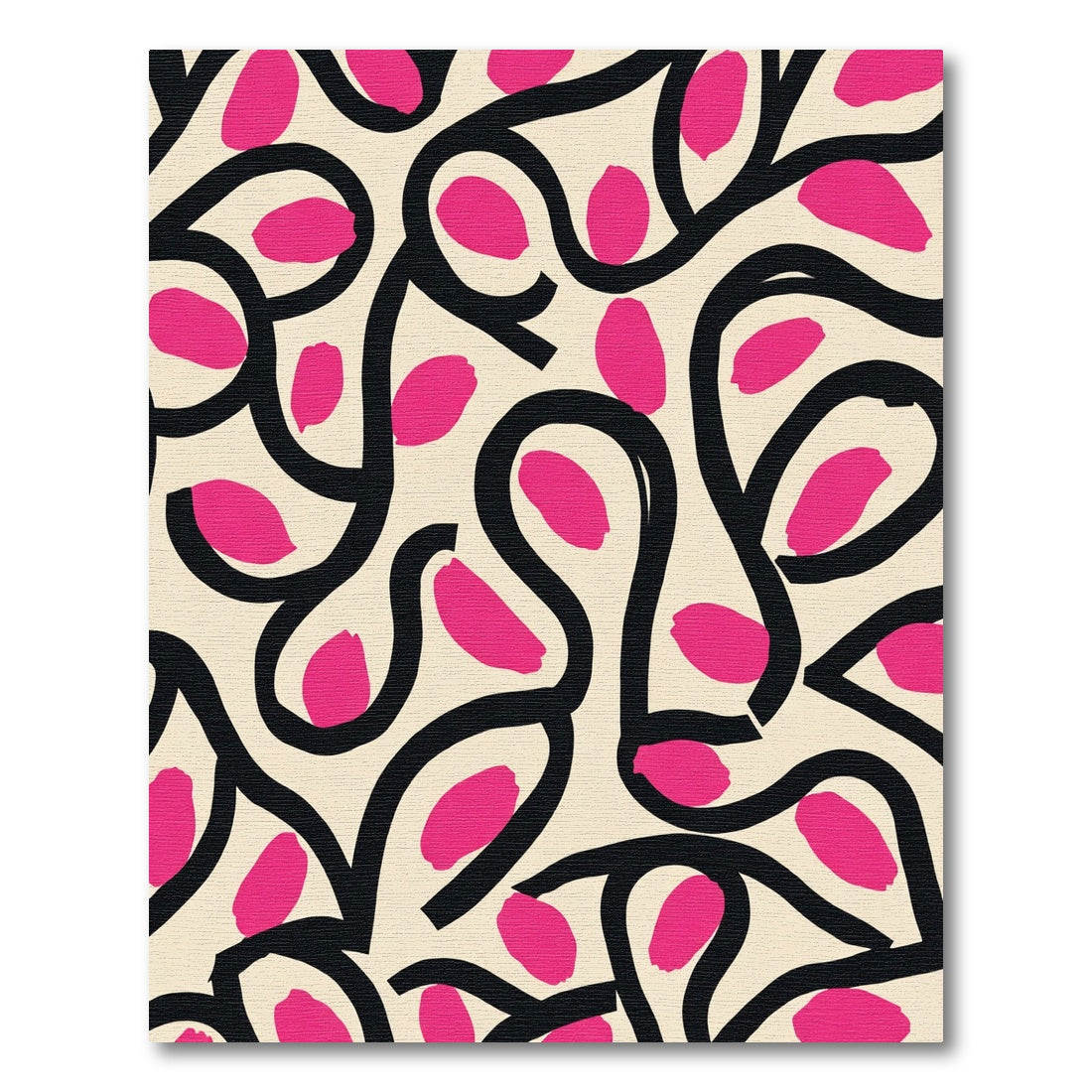Bold Pink Abstract Swirls Rug