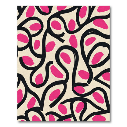 Bold Pink Abstract Swirls Rug