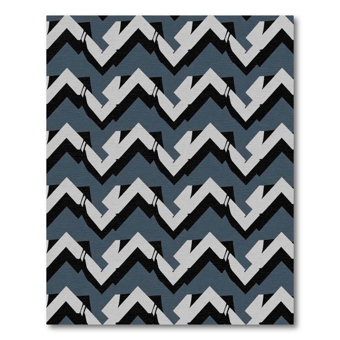 Geometric Slate Zigzag Accordion Rug