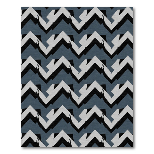 Geometric Slate Zigzag Accordion Rug