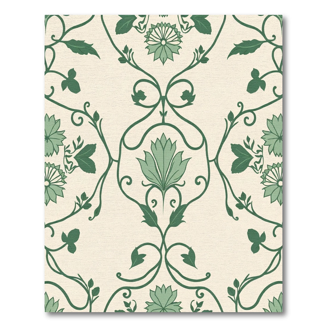 Emerald Green Floral Vine Rapport Rug