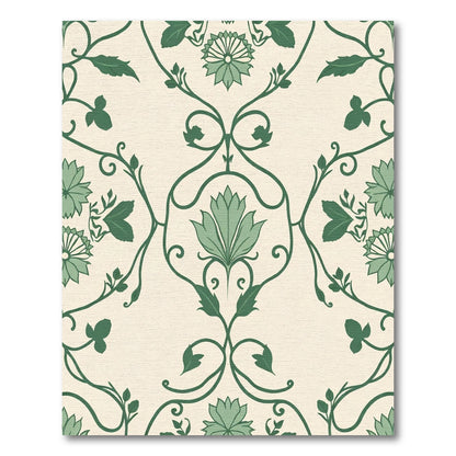 Emerald Green Floral Vine Rapport Rug