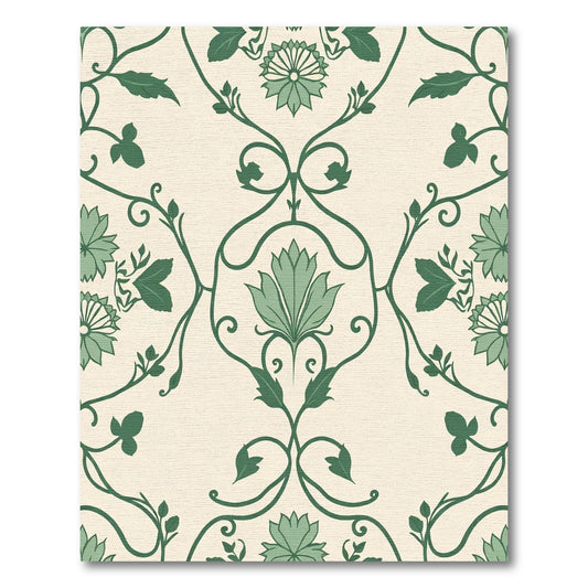 Emerald Green Floral Vine Rapport Rug