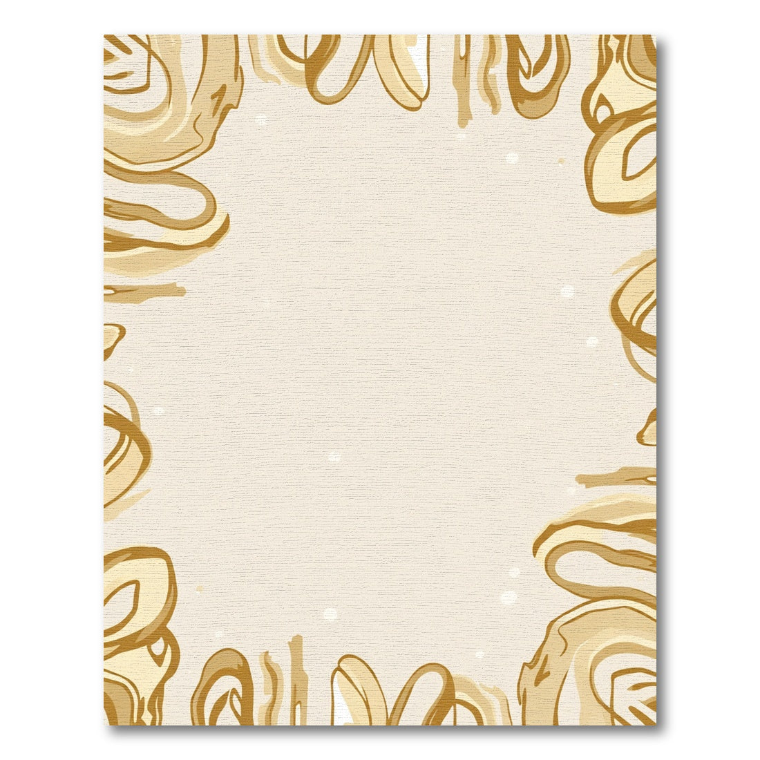Golden Swirl Abstract Border Rug