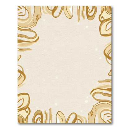 Golden Swirl Abstract Border Rug