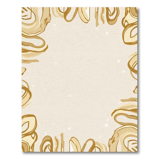 Golden Swirl Abstract Border Rug