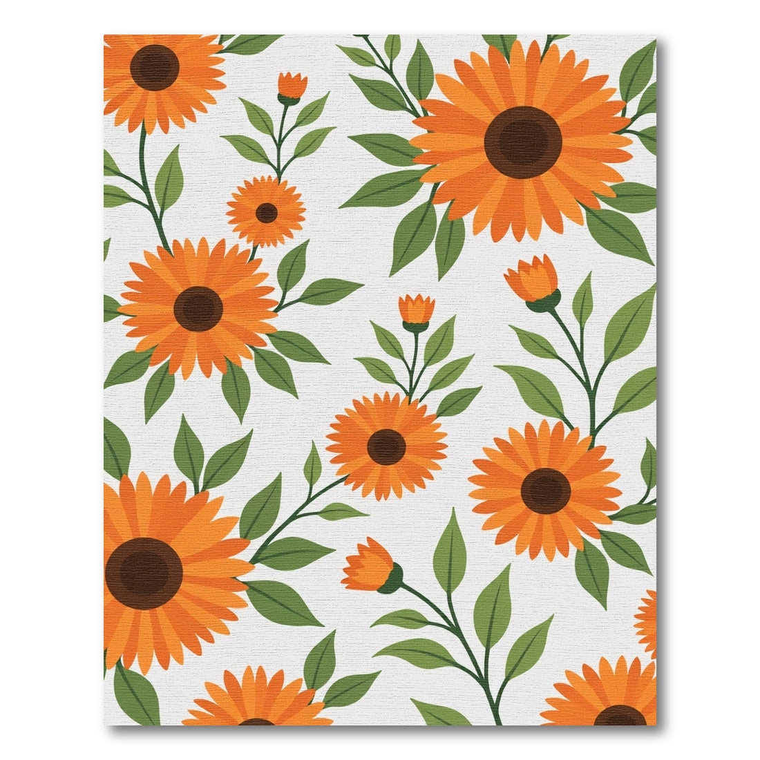 Orange Sunflower Vine Botanical Rug