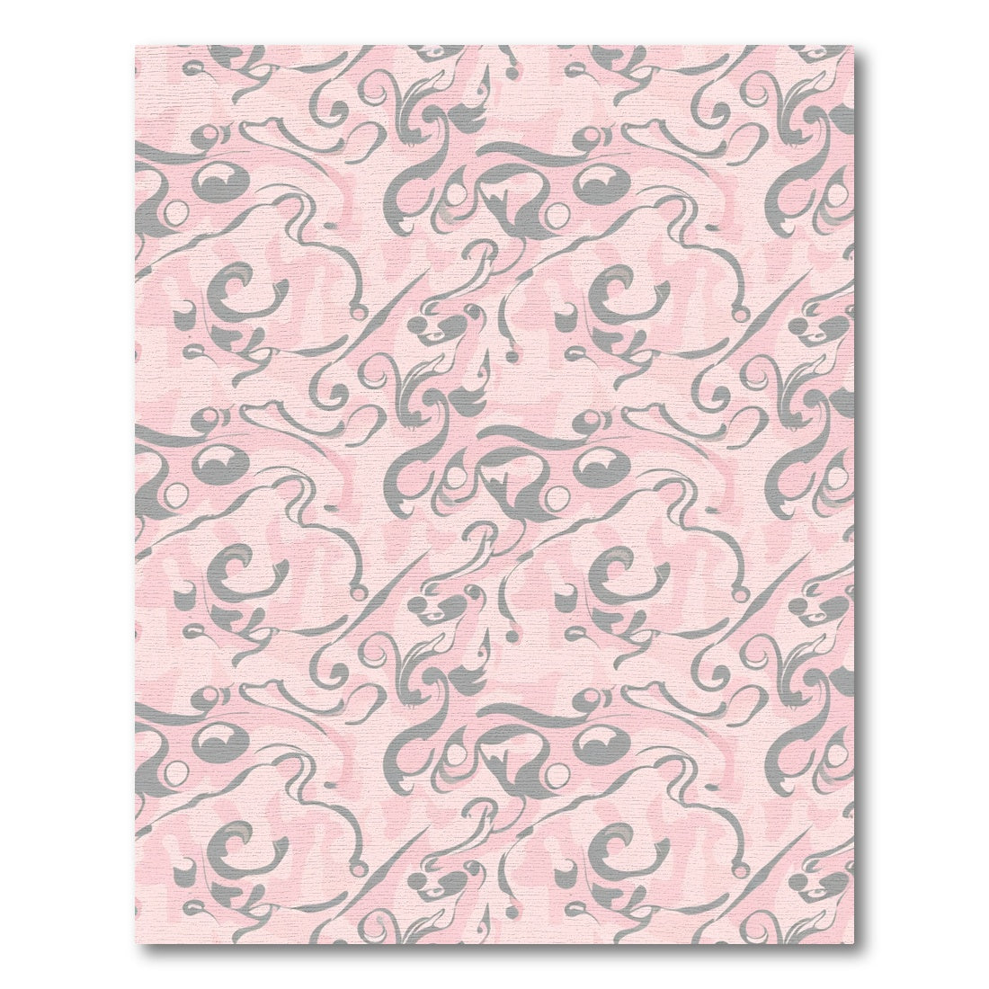 Pale Pink Gray Swirl Abstract Rug