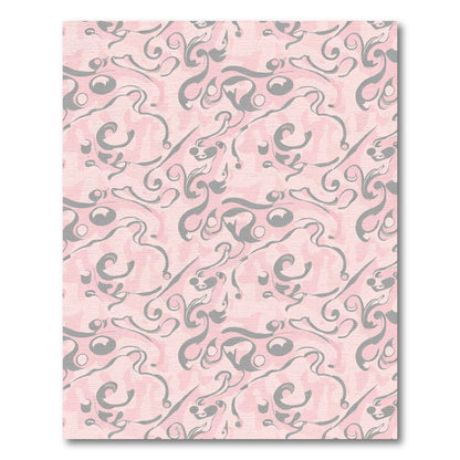 Pale Pink Gray Swirl Abstract Rug