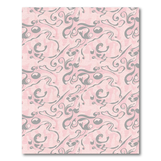 Pale Pink Gray Swirl Abstract Rug