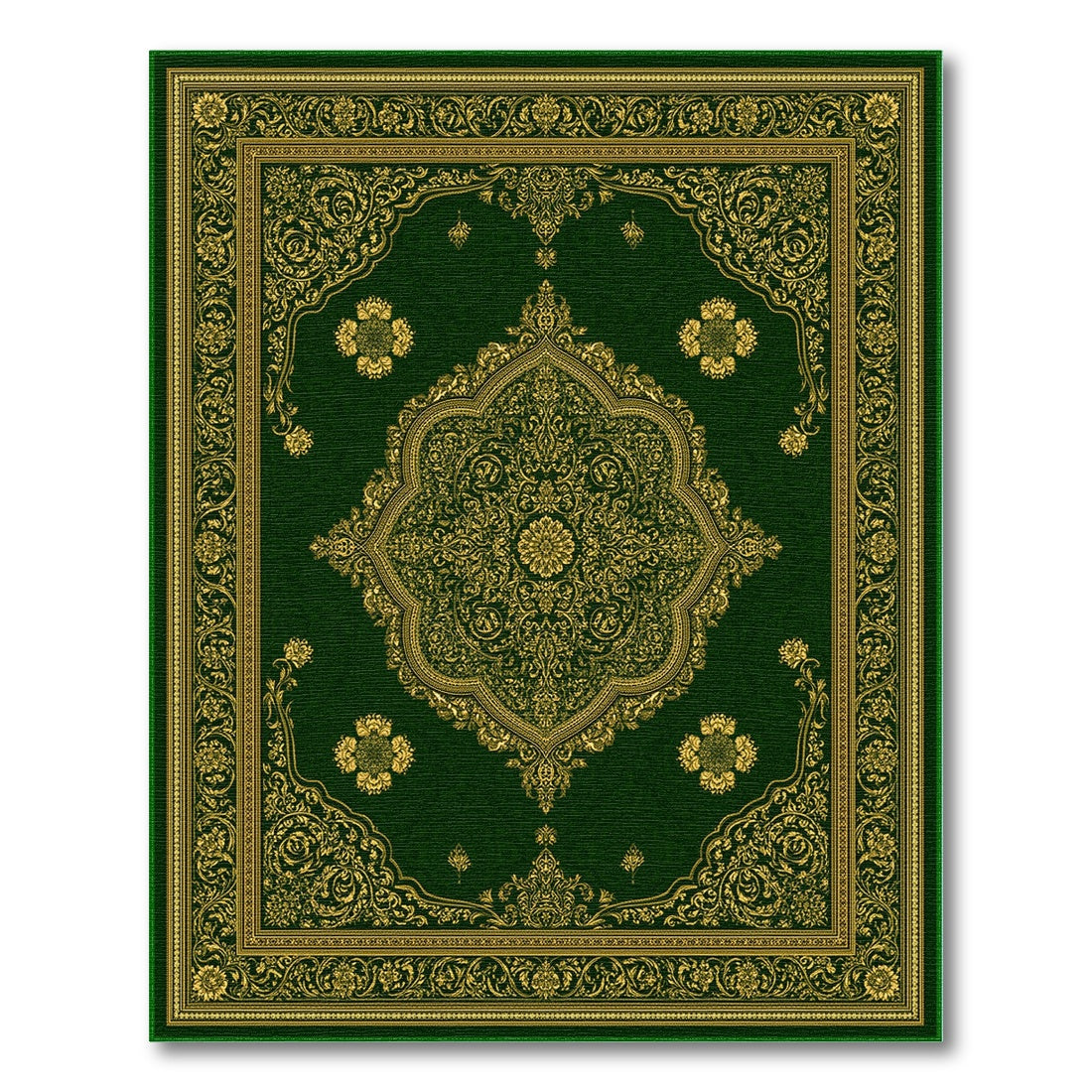 Green Gold Ornate Persian Area Rug
