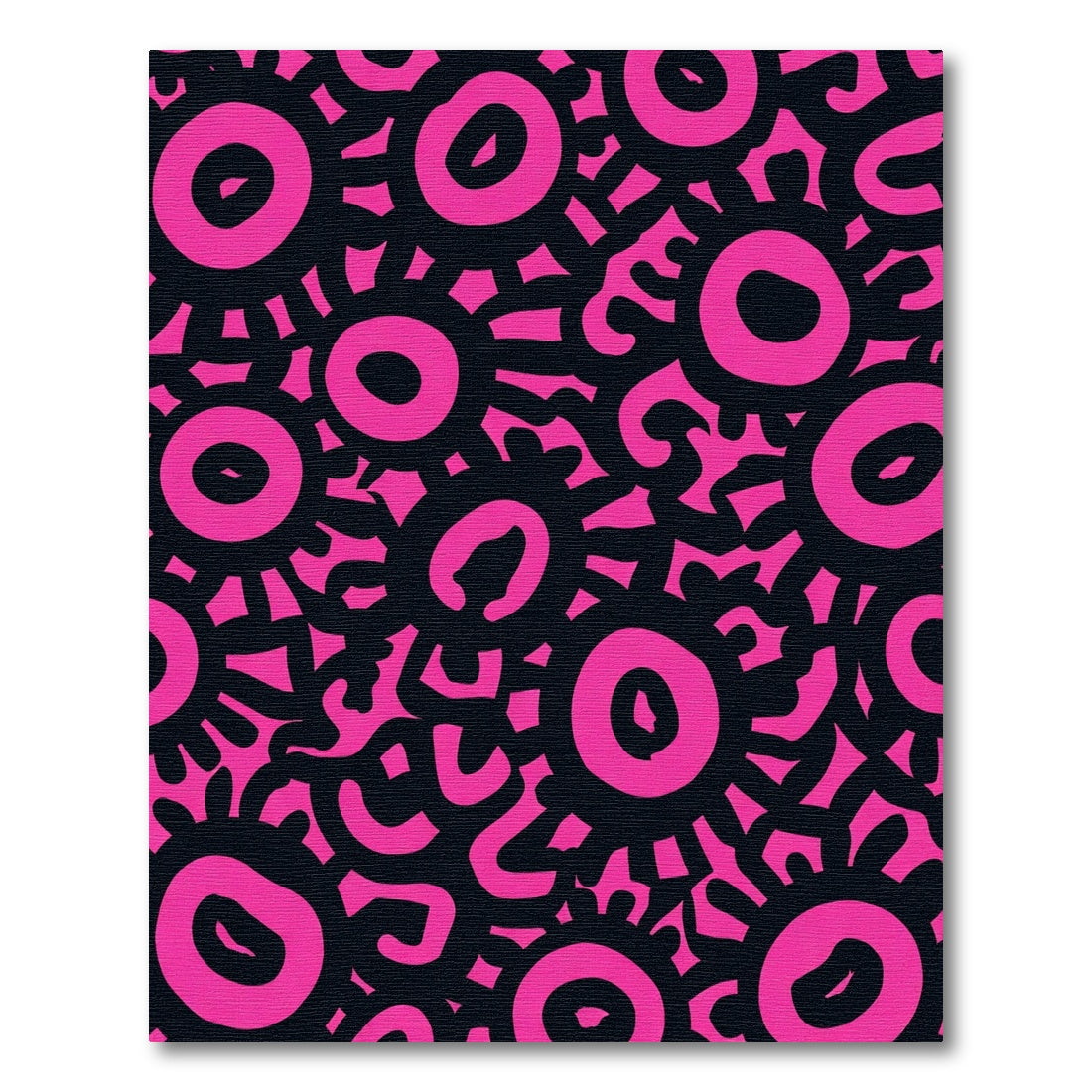 Vivid Pink Sunburst Blob Collage Rug