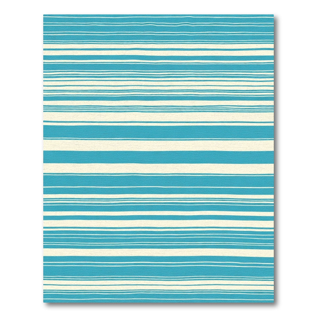 Aqua Cream Fine Stripe Rug