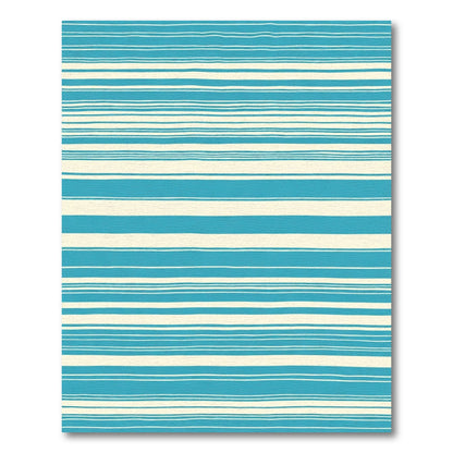 Aqua Cream Fine Stripe Rug