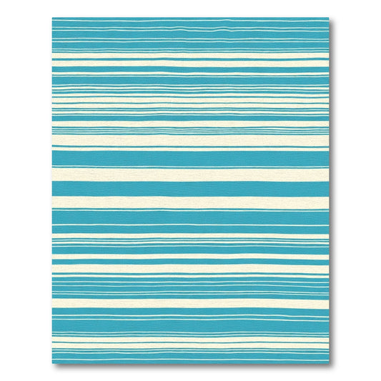 Aqua Cream Fine Stripe Rug