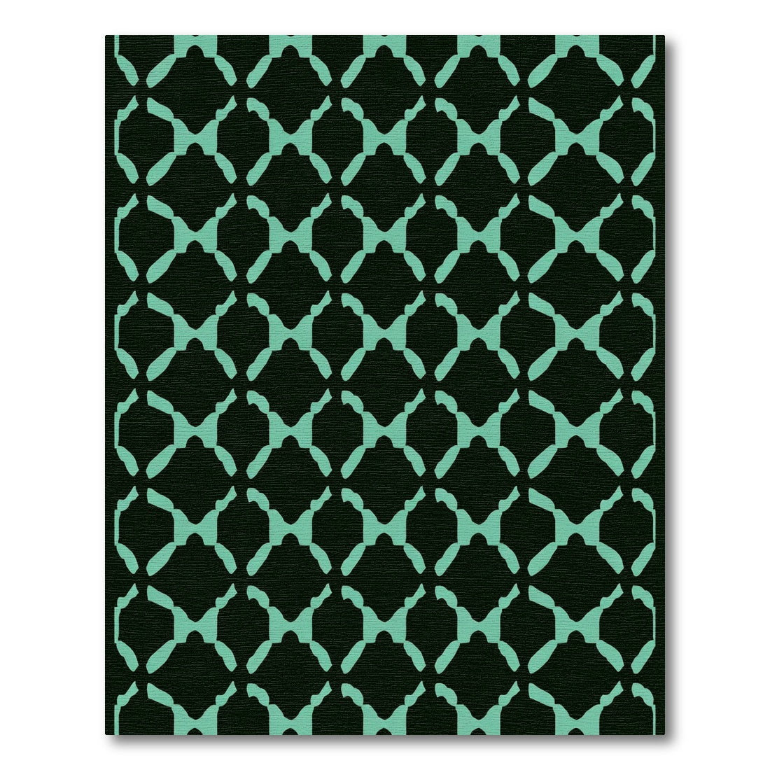 Teal Lattice Geometric Arrangement Rug