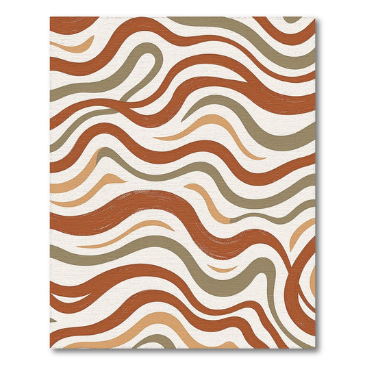 Terracotta Sage Wavy Stripe Rug