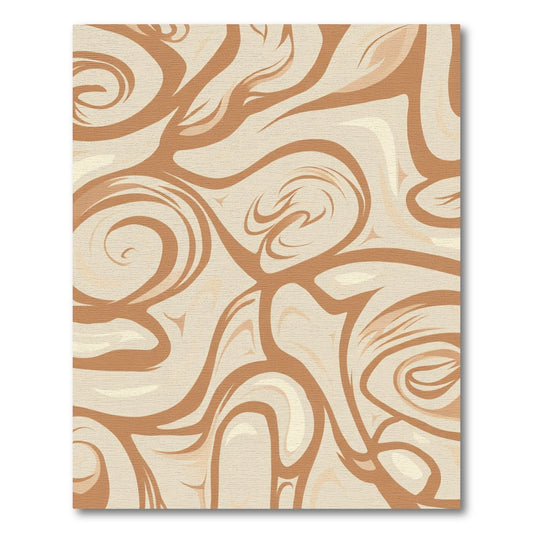 Earthy Swirl Abstract Fluid Rug