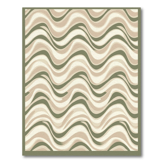 Beige Wavy Abstract Area Rug