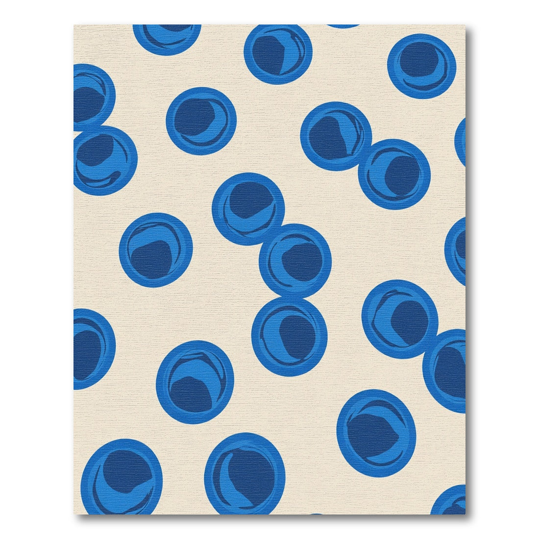 Cobalt Circles Cream Background Rug