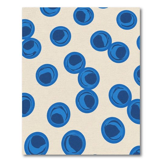 Cobalt Circles Cream Background Rug