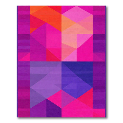 Vibrant Geometric Color Block Polygon Rug