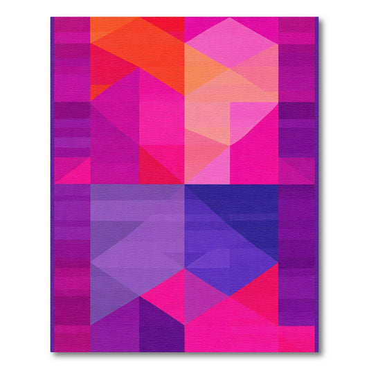 Vibrant Geometric Color Block Polygon Rug