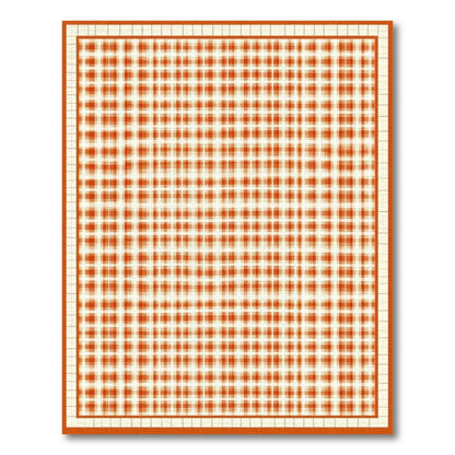 Orange Checkered Geometric Modern Area Rug