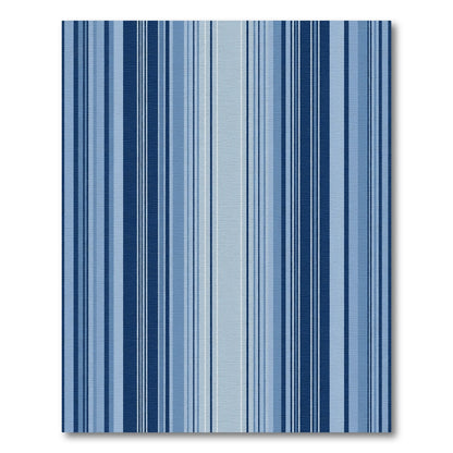Deep Blue Tonal Stripes Rug