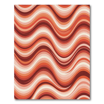 Retro Warm Tones Wavy Stripes Rug