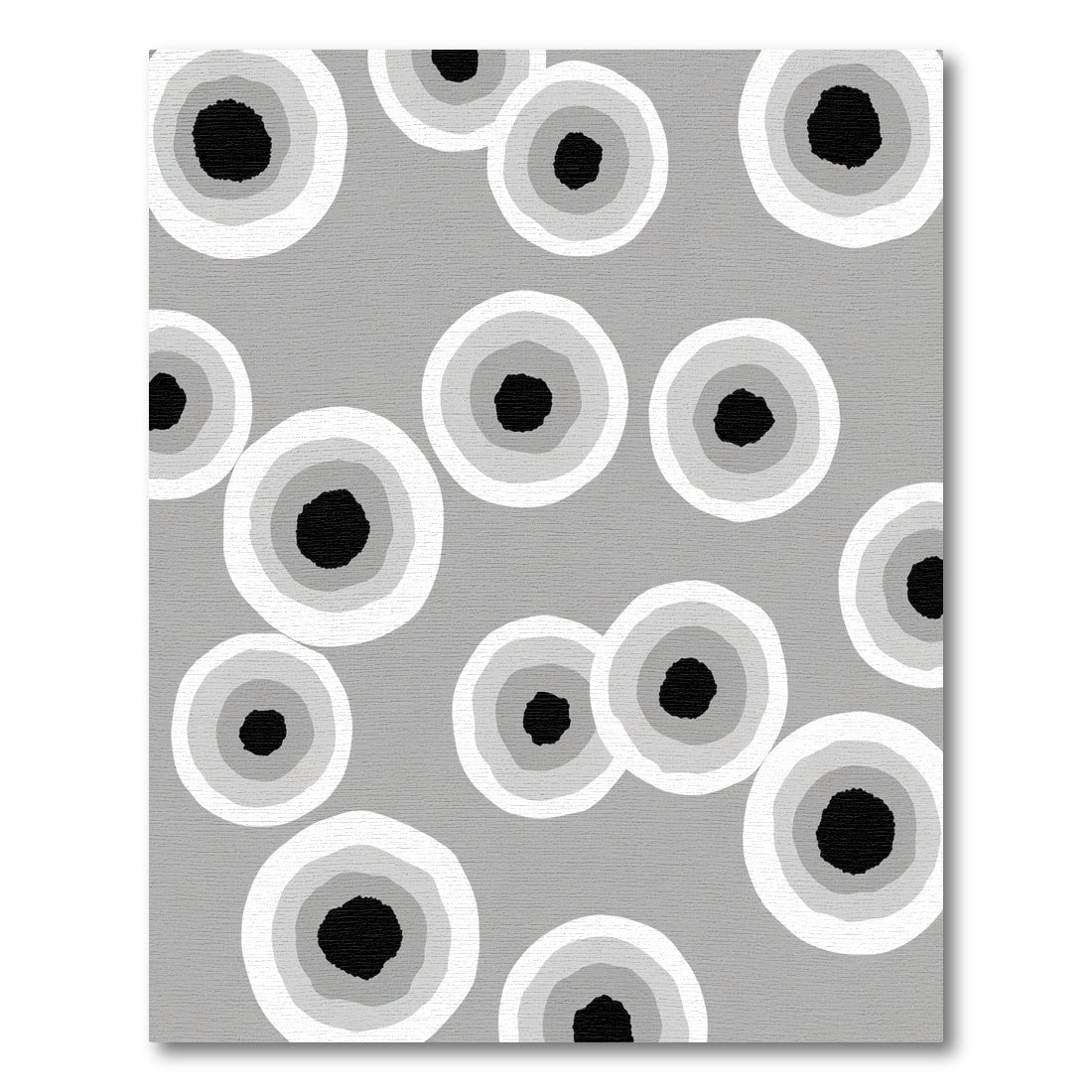 Monochrome Concentric Circles Rug