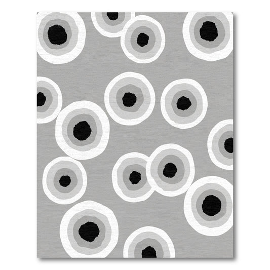Monochrome Concentric Circles Rug