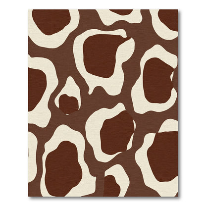 Brown Cream Animal Spot Rug