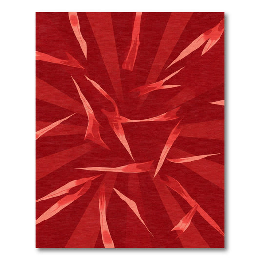 Fiery Red Jagged Rays Rug