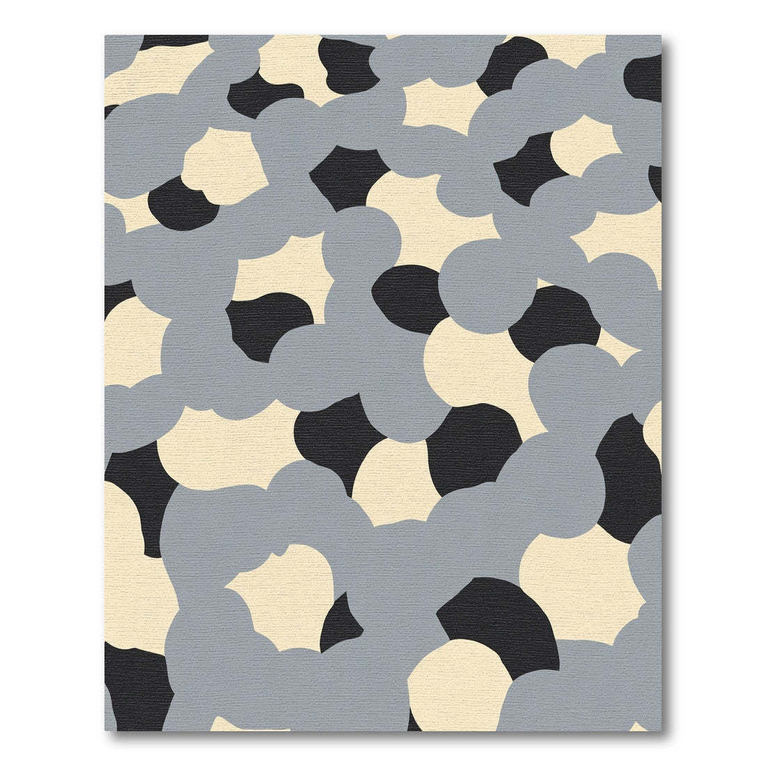Grey Cream Black Organic Blobs Rug