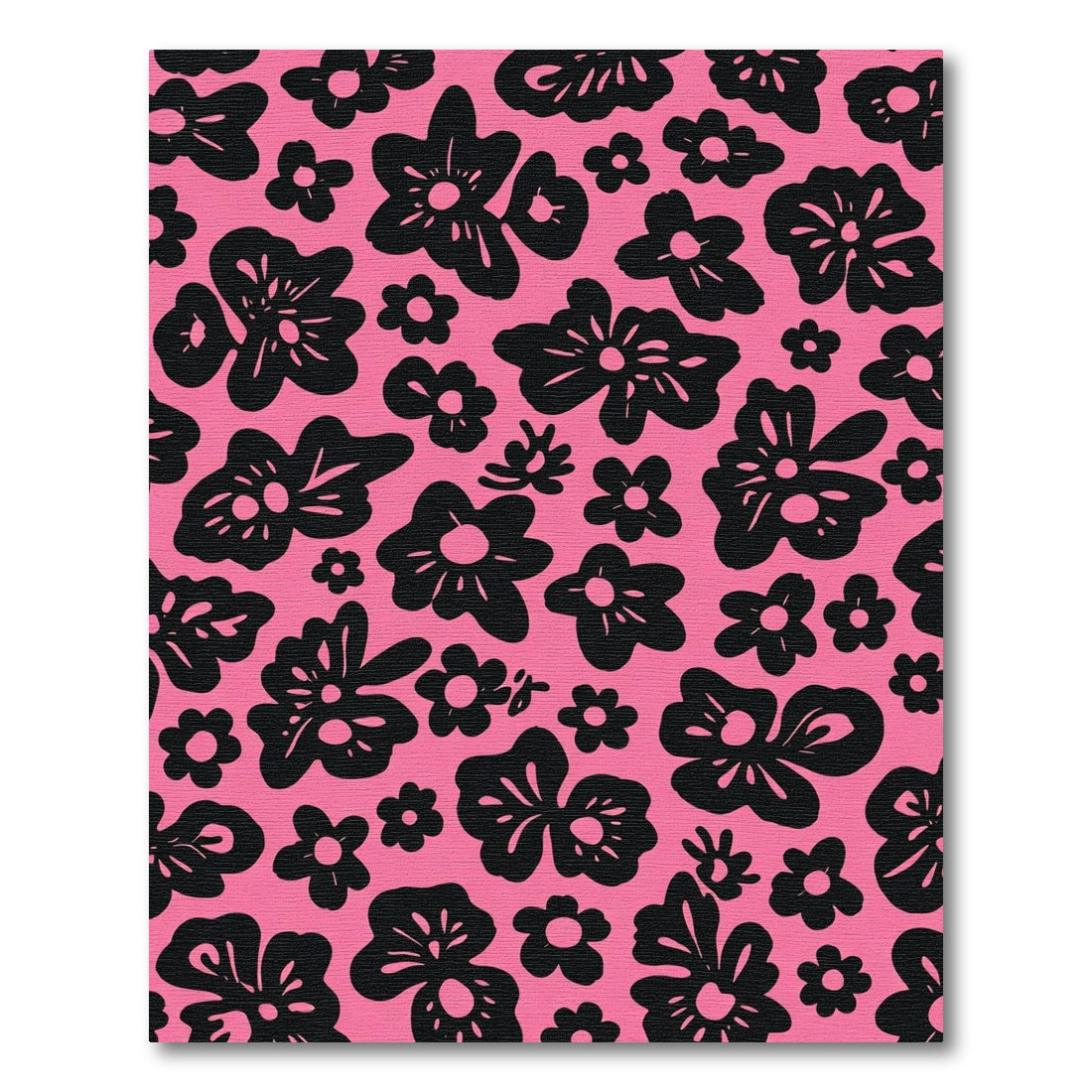 Bold Black Floral Bloom Rug