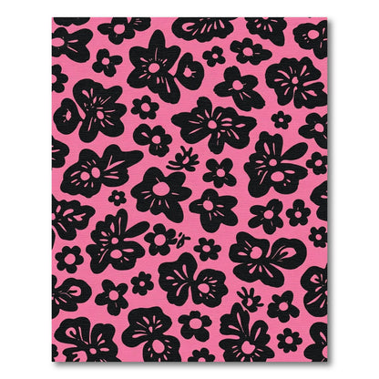 Bold Black Floral Bloom Rug