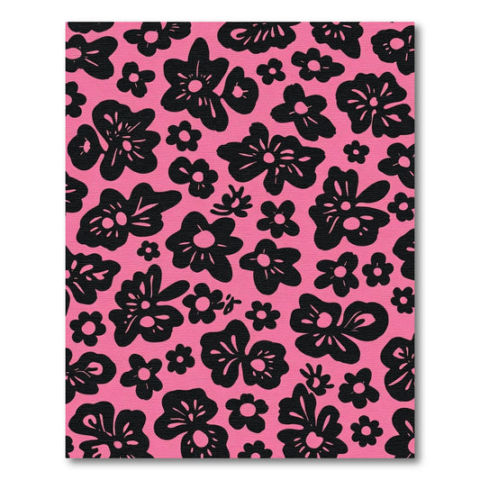 Bold Black Floral Bloom Rug