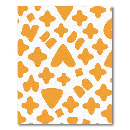 Modern Orange Abstract Geometric Shapes Rug