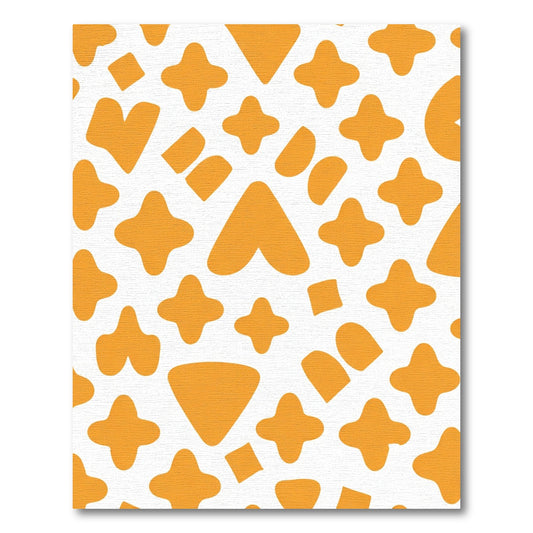 Modern Orange Abstract Geometric Shapes Rug