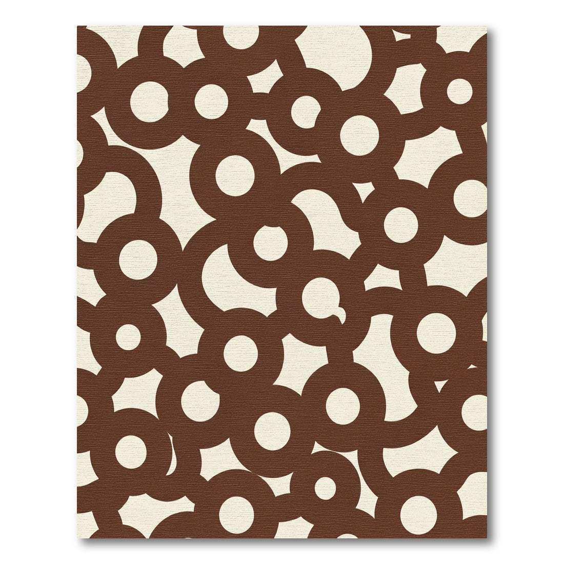 Cocoa Cream Interlocking Circles Rug