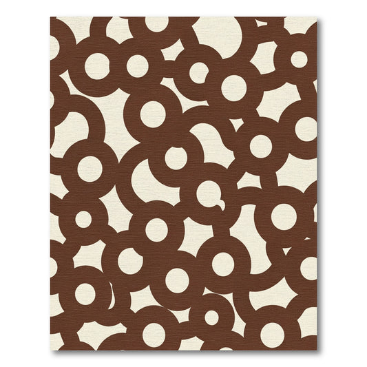 Cocoa Cream Interlocking Circles Rug