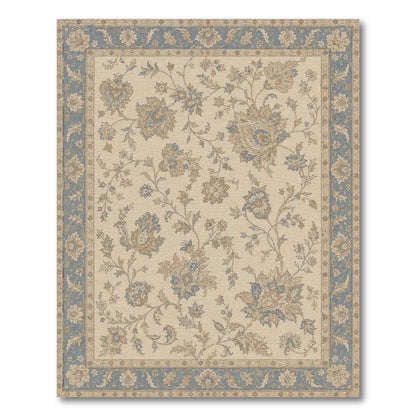 Blue Floral Vintage Area Rug